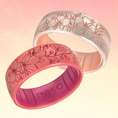 2-Ring Set - Etched Floral 