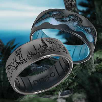 2-Ring Set - Etched Nature Collection